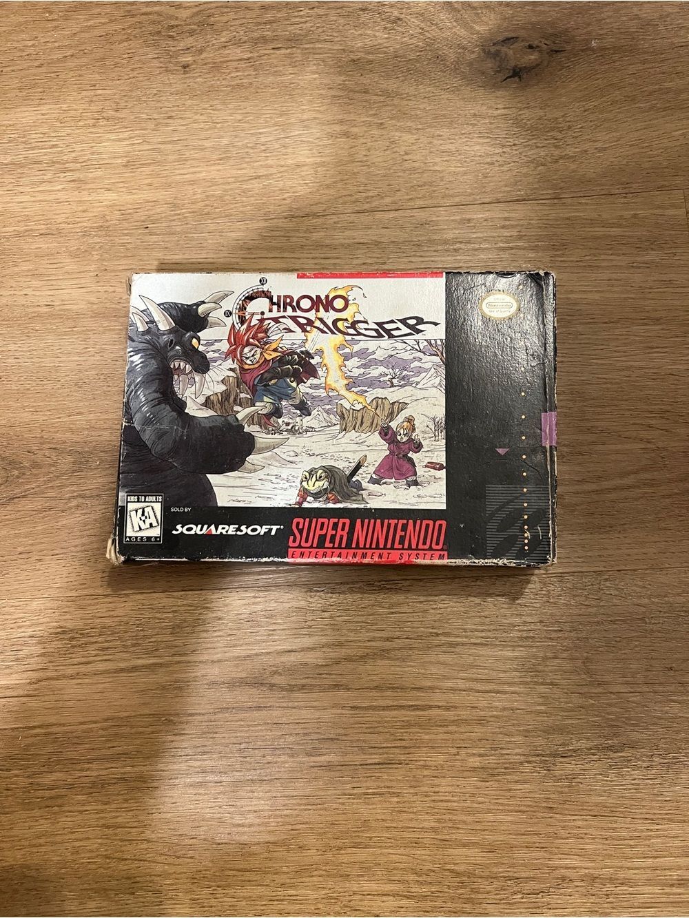 Nintendo Chrono Trigger SNES Game Box - White, Black, Red